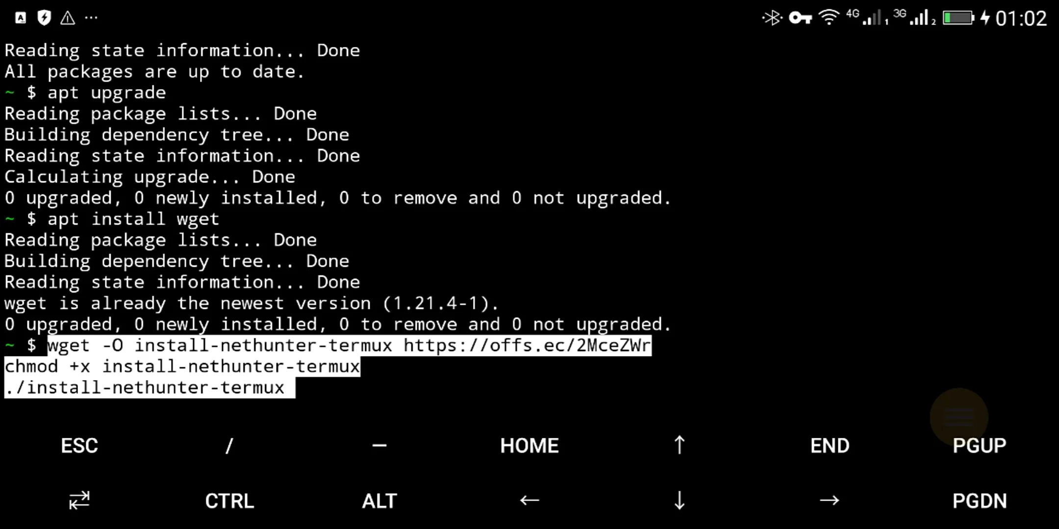 Install Linux command