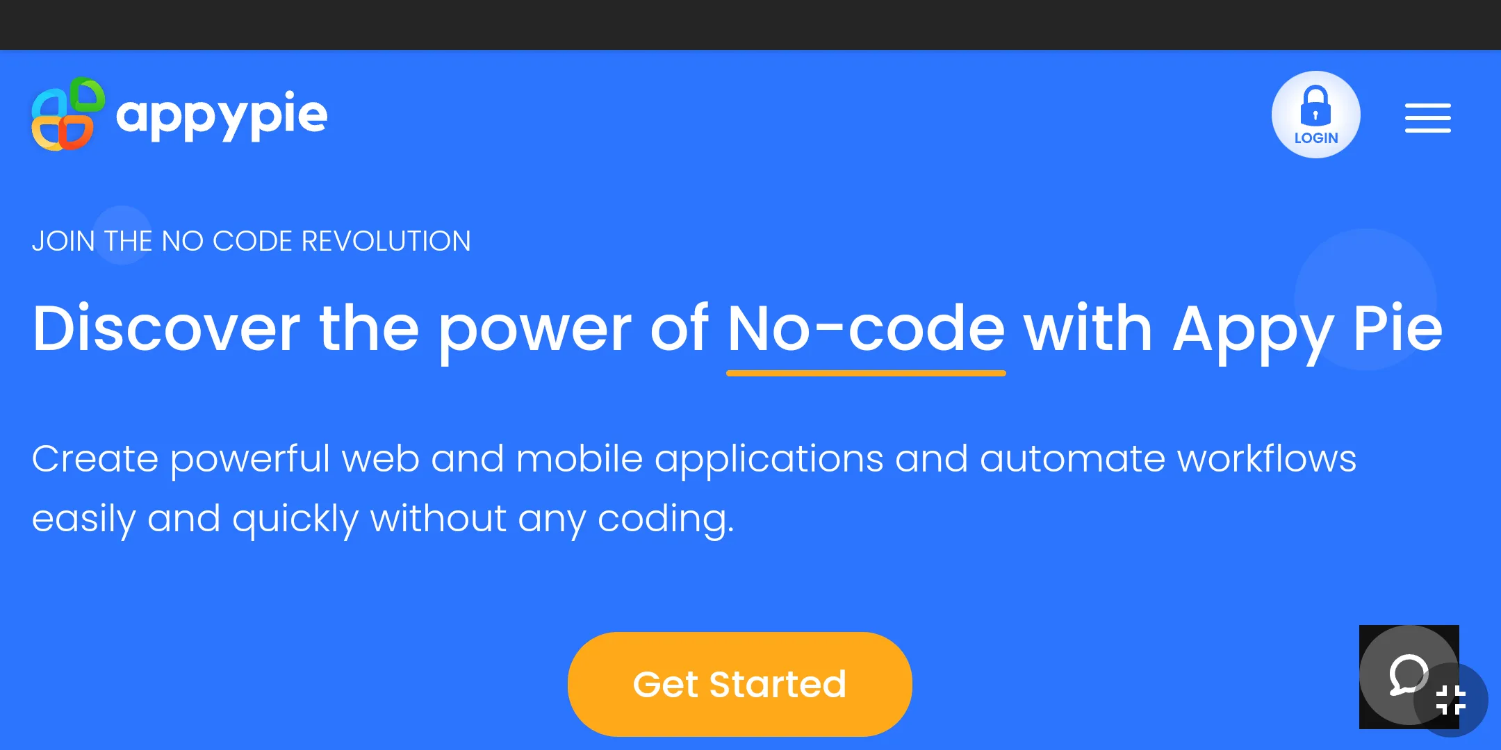 Appy Pie homepage Appy Pie