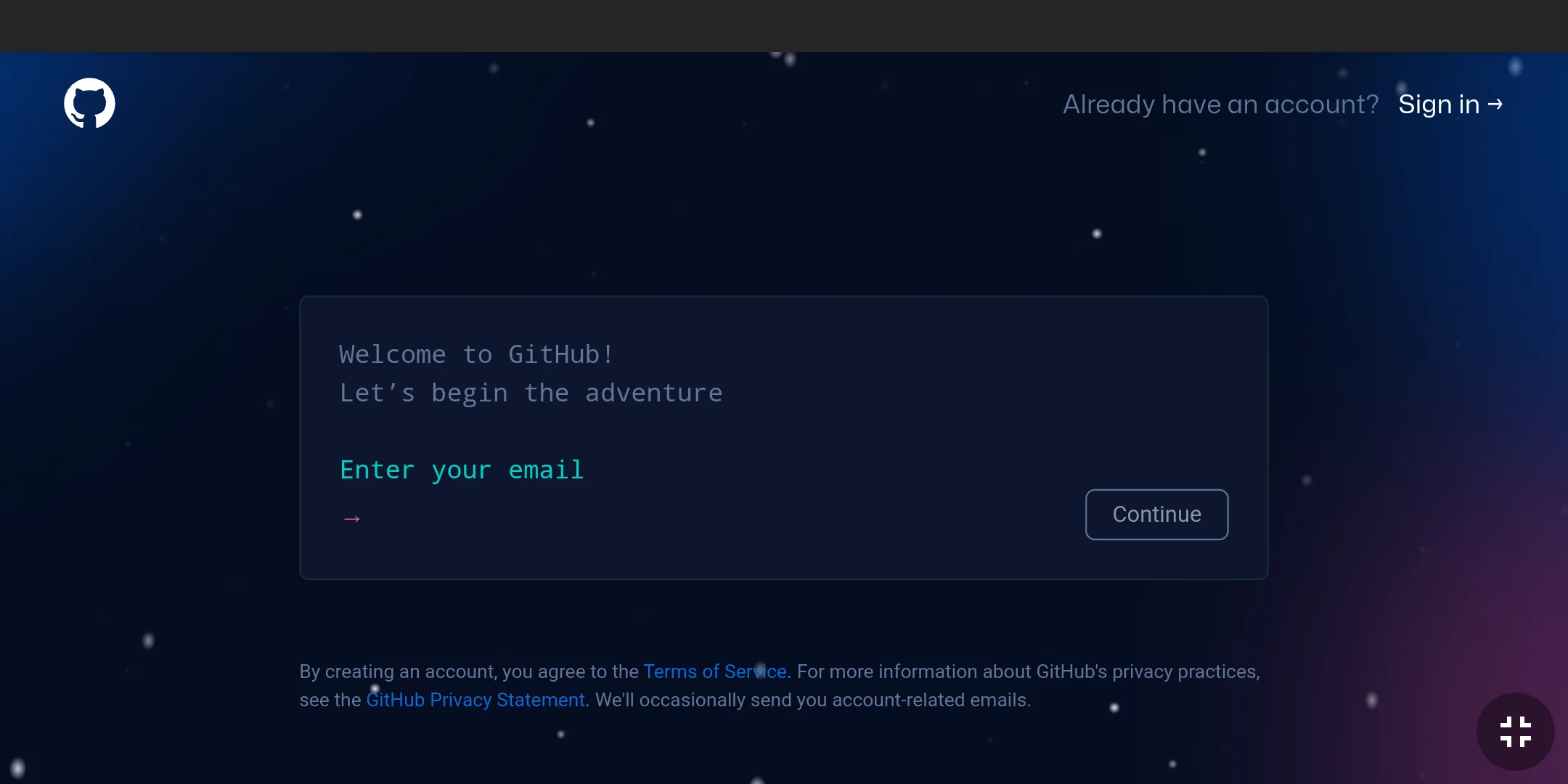 GitHub Sign Up