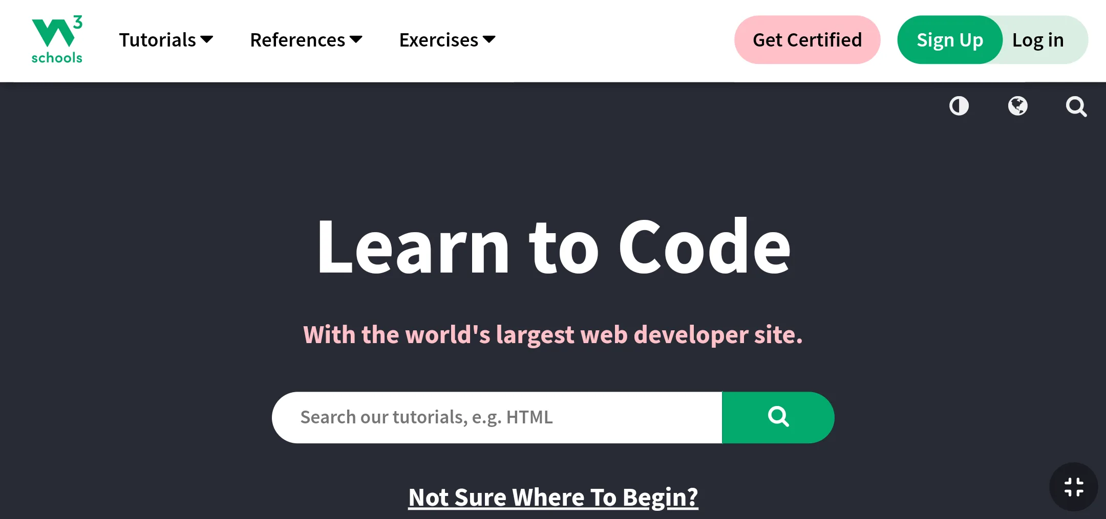 W3Schools homepage