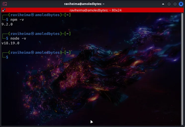 Nodejs verification on terminal